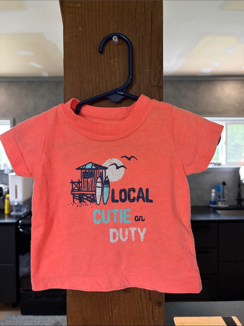Carter's Coral Short-Sleeve 'Local Cutie on Duty' Graphic Tee
